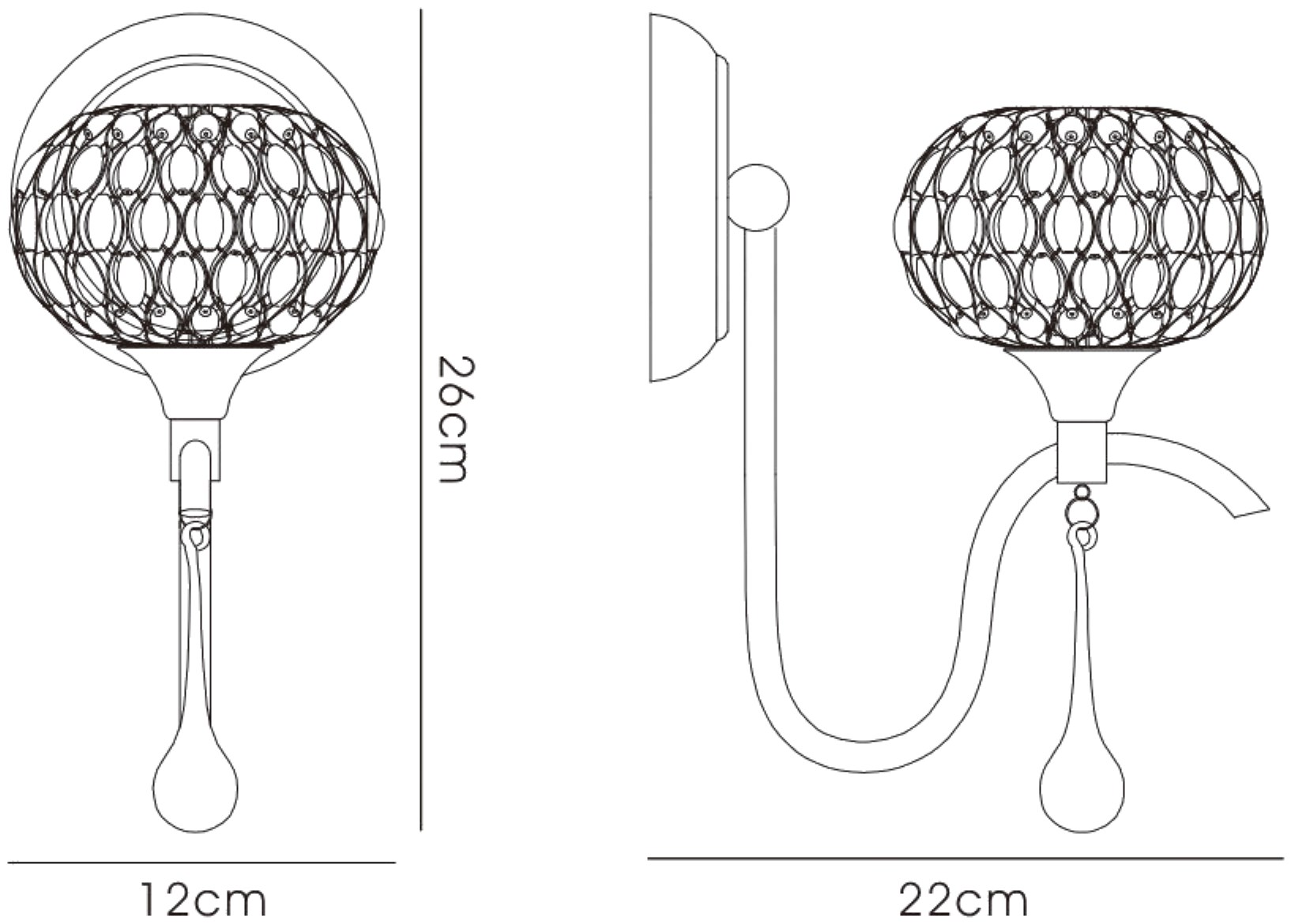 Chelsie Polished Chrome Wall Lights Diyas Armed Wall Lights